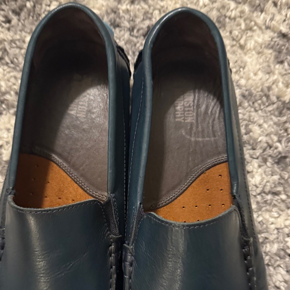 Johnston & Murphy Navy Leather Slip-Ons